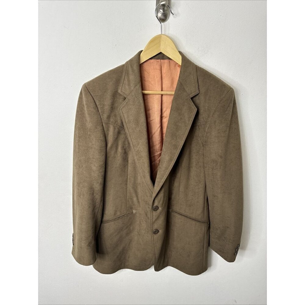 Vintage‎ Western Men 42S Short Blazer Sports Coat Cowboy Rodeo Brown